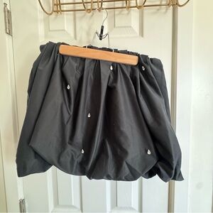 Auden Black Mini Skirt with Silver Accents